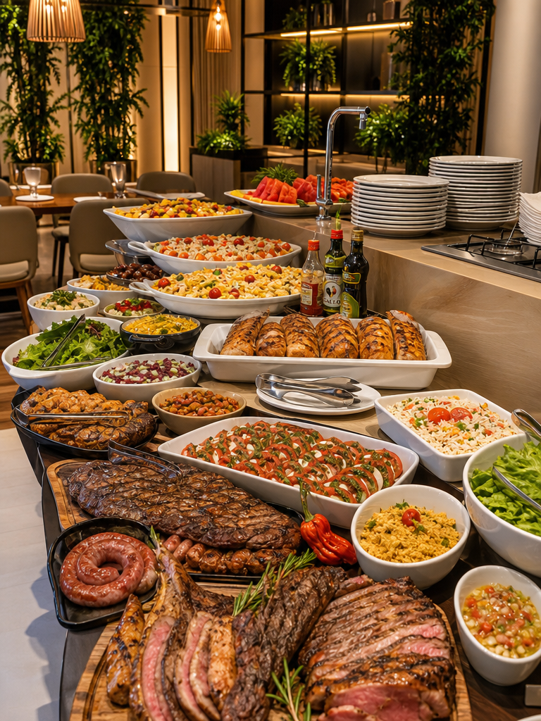 Buffet completo bem servido
